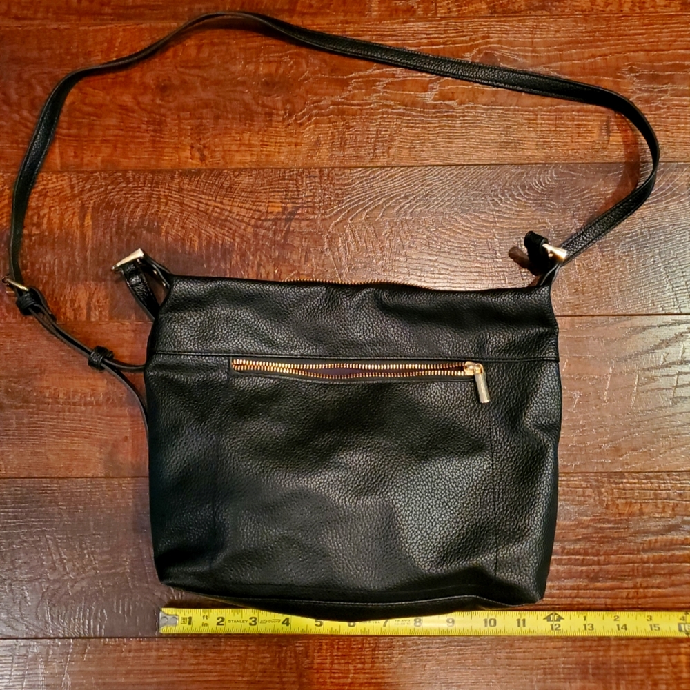 A New Day Black Target Soft Sided Purse with Gold Accents